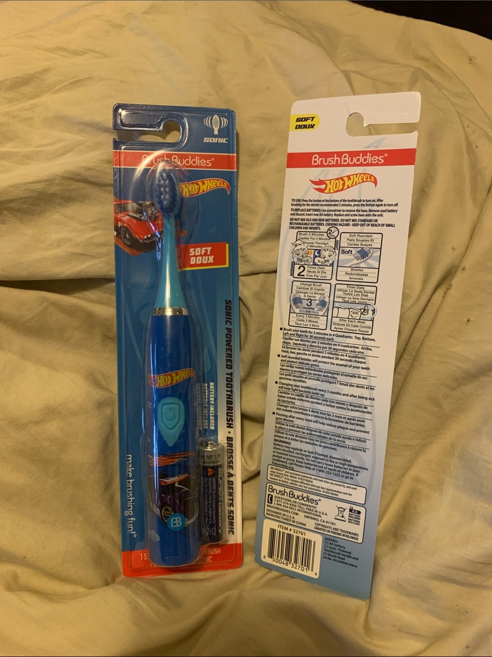 ✨⚡️💥Brush Buddies Hot Wheels Battery Powered Sonic Electric Kids Toothbrush Soft